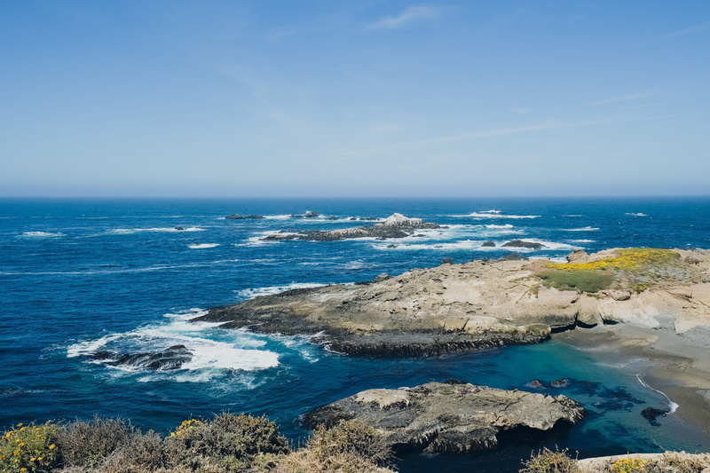 day, sea, water, carmel-by-the-sea, solid, monterey, rocky coastline, tranquil scene, beach, point lobos, horizon, outdoors, no people, 4K, non-urban scene
