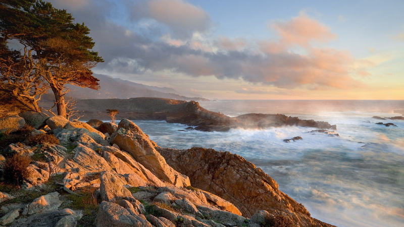 1080P, beauty in nature, point, hd, rock, scenics - nature, sea, lifestyles, tranquil scene, sky, lobos, rock - object, water, cove, headland, seasons