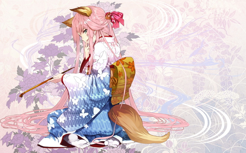 anime, fox girl, 1080P, anime girls, kimono, original characters, kitsunemimi