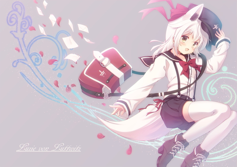 front view, anime girls, anime, full length, shorts, fashion, gray hair, childhood, kitsunemimi, leisure activity, hair, girls, child, lifestyles, animal ears