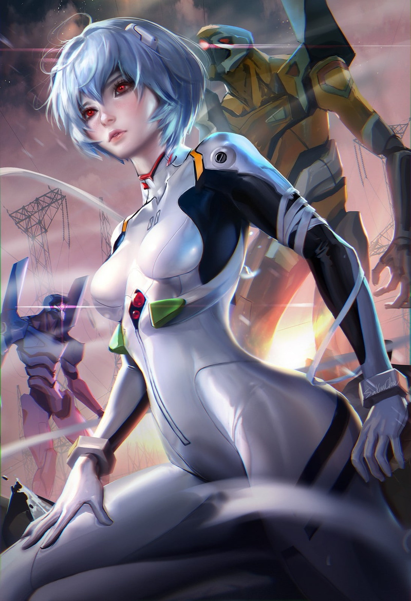 Neon Genesis Evangelion, realistic, Ayanami Rei, Sakimichan, 720P
