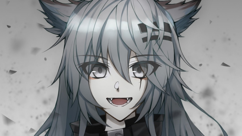 Lappland (Arknights), Grey Hair, 1080P, Video Game, Arknights, Cat Girl