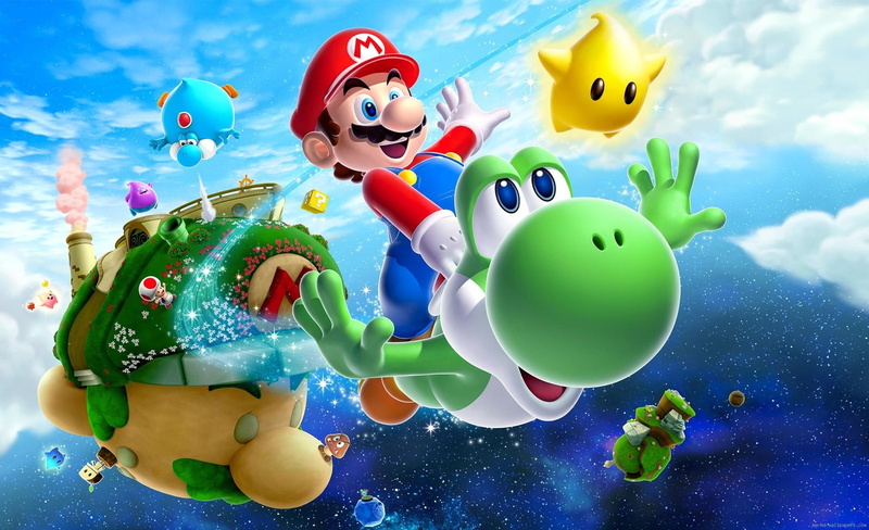 fly, game, yoshi, photo, matio, flying, galaxy, 1080P, super, mario
