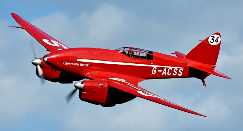 1934, De Havilland DH.88 Comet, 1080P, racing plane, flight