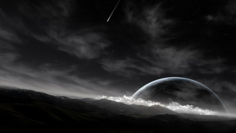 planet, 1080P, sky, space, comet