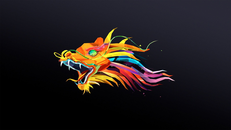 fish, black background, nature, water, studio shot, motion, no people, 2K, abstract, abduzeedo dragon digital art justin maller facets, underwater, multi colored