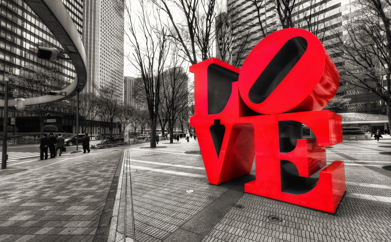 Contrast, LoveStatue, street, sign, nature, tokyoprefecture, nishishinjuku6chome, Artistic, transportation, new, building exterior, Love, communication