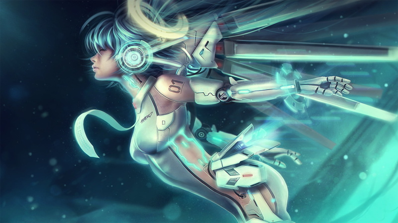 Cyber Miku, Miku Hatsune, Cyber, Cyberpunk, Miku, by Eddy Shinjuku, Robot, Ascension, Characters, Girl, Mecha, Eddy Shinjuku, 1080P, Cyber Miku 01- Ascension