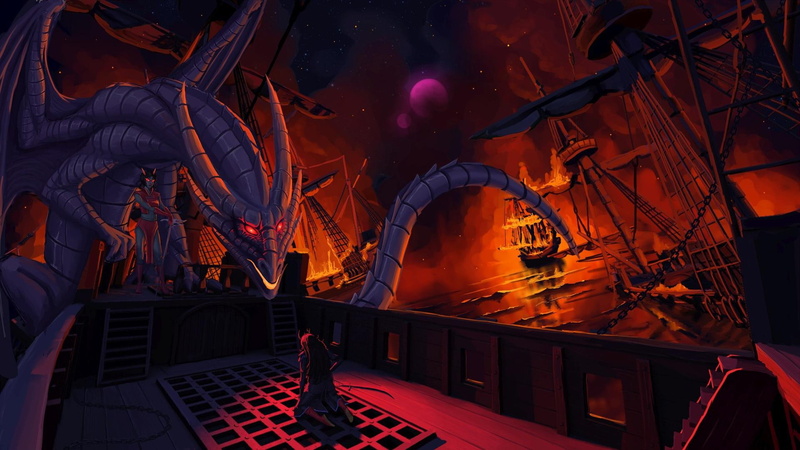 homestuck, 1080P, dragon, 1920x1080, anime, sliver, brown, galleon