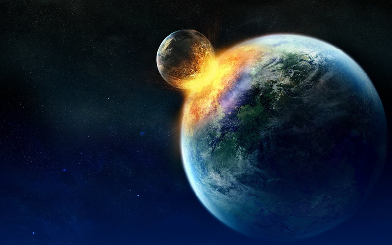 space, earth, crash, planets, 1080P, outer, moon