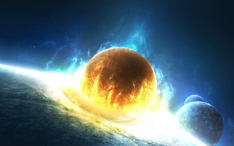 planest, space planet, planet, 2K, crash, fire