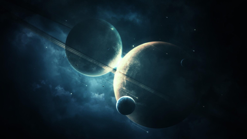 sky, planetary moon, beauty in nature, galaxy, space, universe, planet - space, outer space, phenomenon, astronomy, no people, marine, nature, digital composite