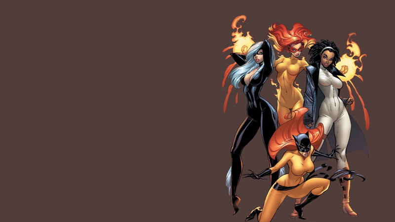 livestock, women, Marvel Divas, studio shot, representation, J. Scott Campbell, men, Black Cat (character), clothing, Marvel Comics, arts culture and entertainment