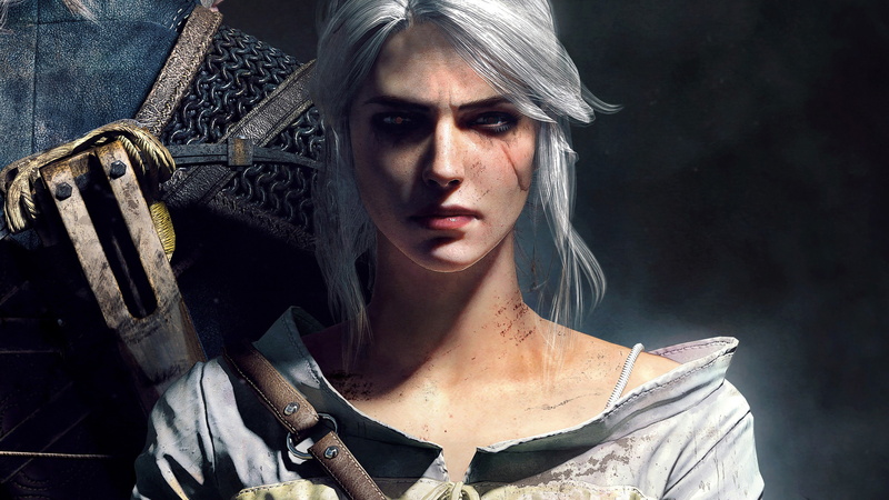 young adult, Witcher, hair, fantasy, 3840x2160 px, emotion, Hunt, sadness, black background, portrait, warrior, headshot, 4K, wild, front view, negative emotion