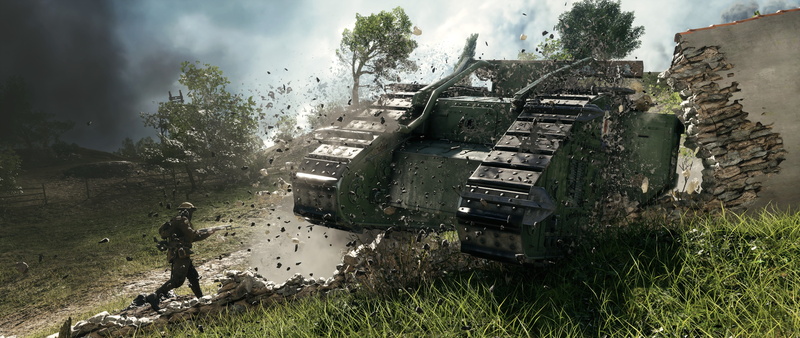 motion, Battlefield 1, nature, infantryman, 5K, water, field, Electronic Arts, wall, sky, tree, government, soldiers, the game, land vehicle, motor vehicle