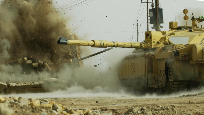 fighting, land, government, day, nature, military tank challenger 2 british army afghanistan combat explosion, smoke - physical structure, motion, no people