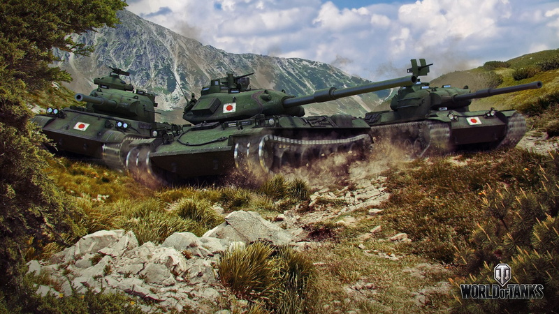 tanks, Japan, the Japanese branch, 1080P, WOT, Wargaming.net, STB-1, way of the samurai, Type 61, in the mountains, STA-1, World OF Tanks