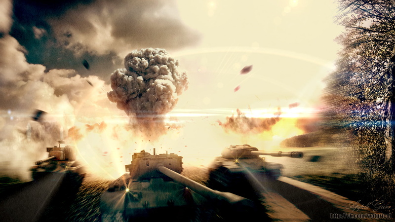 the explosion, Is-4, sunbeam, fire - Natural Phenomenon, smoke - Physical Structure, smoke, World of Tanks, glass - material, 1080P, USSR, lens flare