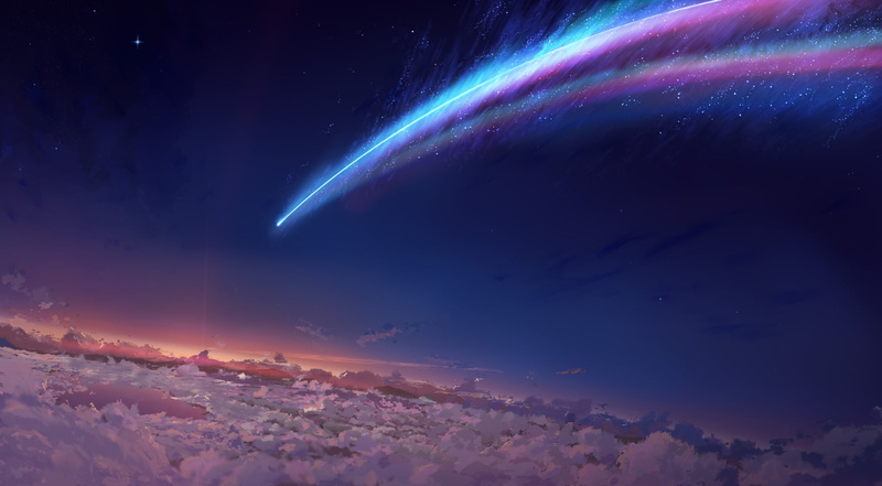 Your Name, 720P, contrail, planet - space, star - space, scenics - nature, night, power in nature, outdoors, beauty in nature, nature, pink, planet earth