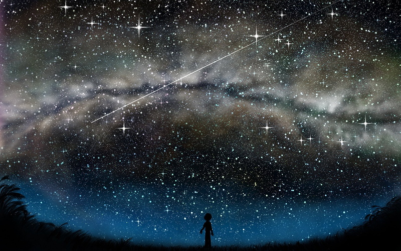 Stars, Night, Galaxy, Comet, 1080P, Original, Anime