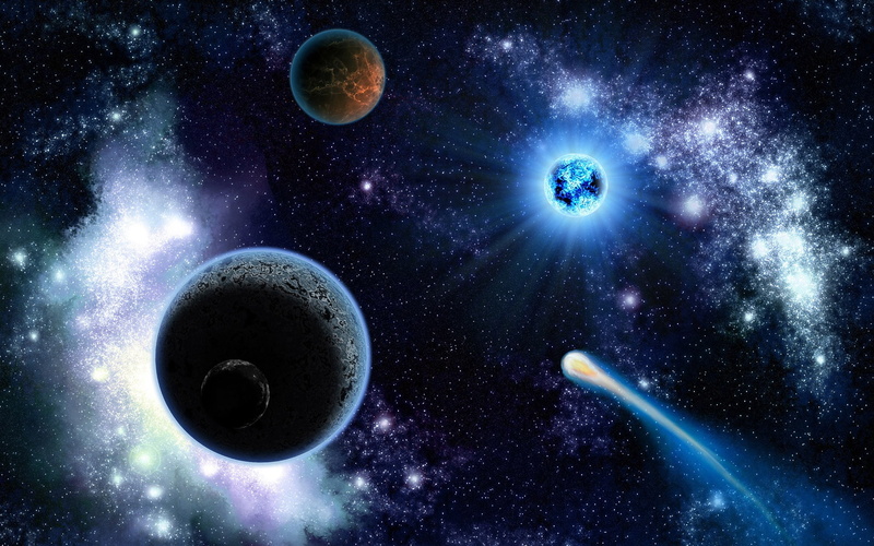 1080P, Blue, Comet, Planet