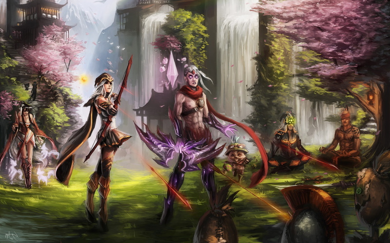 art and craft, League Of Legends, day, Ashe, real people, Lee Sin, 2K, creativity, nature, sculpture, Varus, festival, animal wildlife, purple, architecture