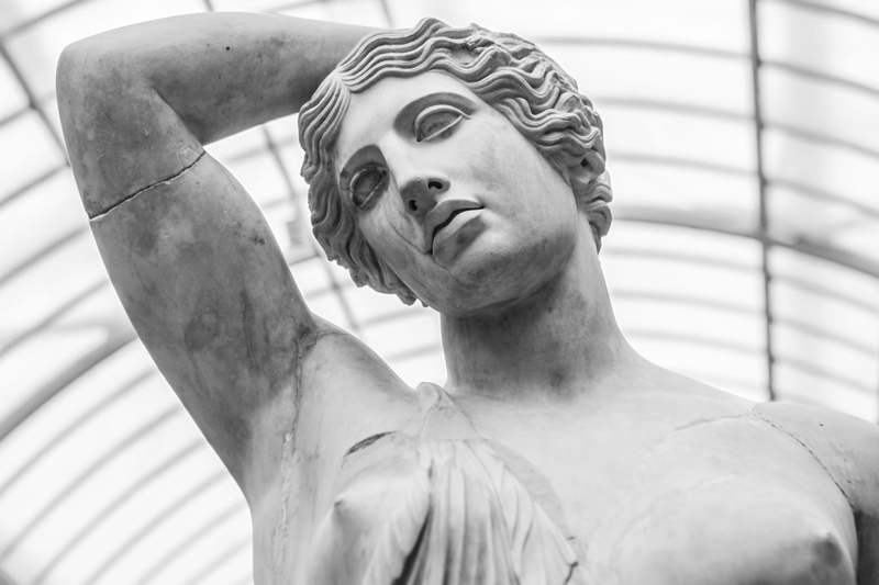 art, outdoors, front view, denmark, portrait, statue, hairstyle, representation, human representation, 4K, ny carlsberg glyptotek, one person, woman, female likeness