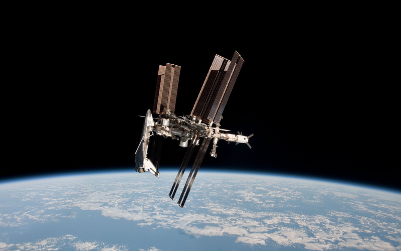 2K, nasa, hd, black, shuttle, station, planet, space, earth, satellite