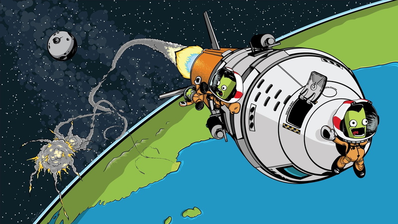 Kerbal Space Program, rocket, Bill Kerman, Launch, Jebediah Kerman, Bob Kerman, crash, 1080P