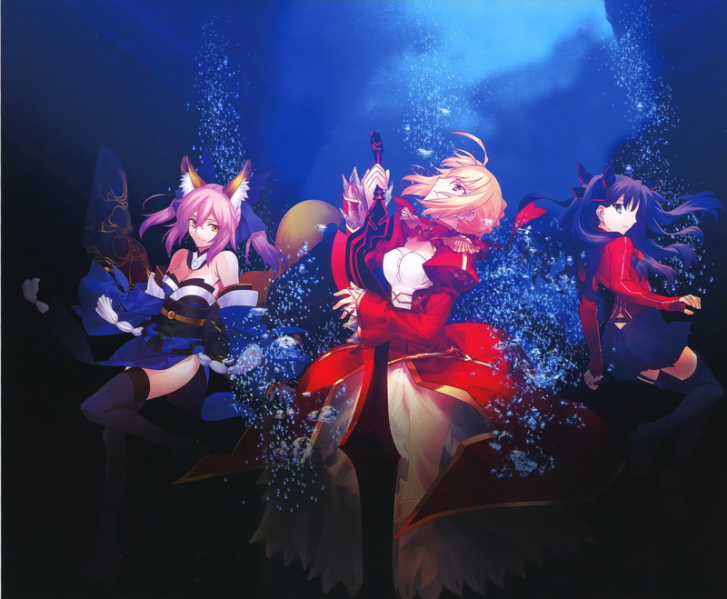 Fate Extra, Takeuchi Takashi, Type Moon, Caster (Fate Extra), 2K, Empress Nero, Matou Sakura, Saber