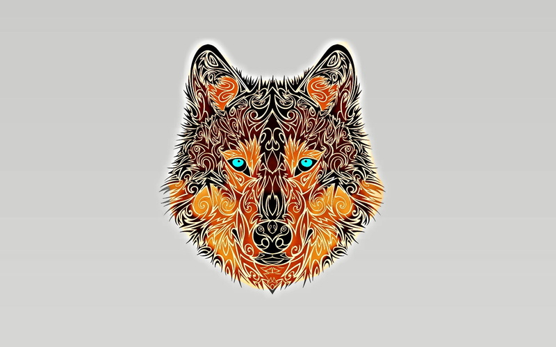 1080P, turquoise eyes, wolf, minimalism