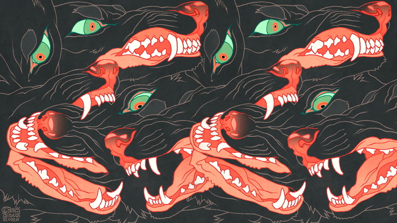 illustration, wolf, creature, Canis Albus, dog, Japanese Art, digital art, digital, 2K