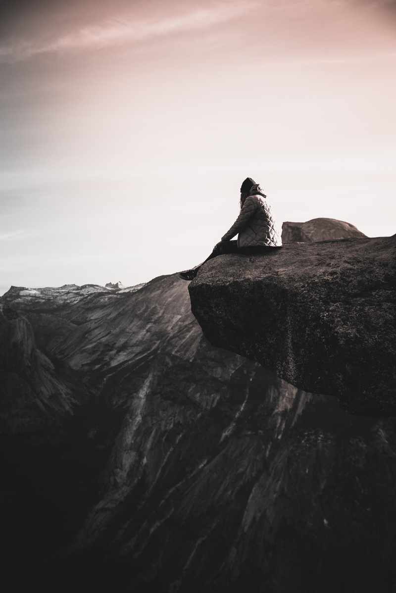 hiking, day, travel destinations, formation, animal wildlife, one Person, rock, cliff, extreme Terrain, 5K, nature, adventure, mountain Peak, scenics