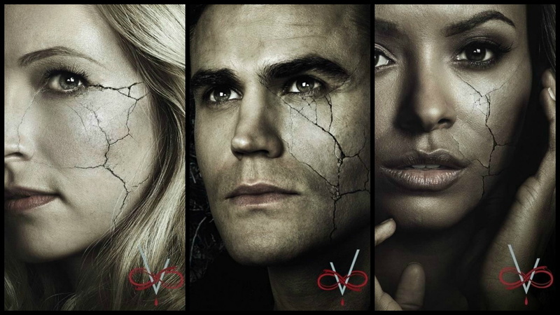caroline, people, man, headshot, the vampire diaries, black background, 2K, indoors, collage by cehenot, digital composite, Kat Graham, looking at camera