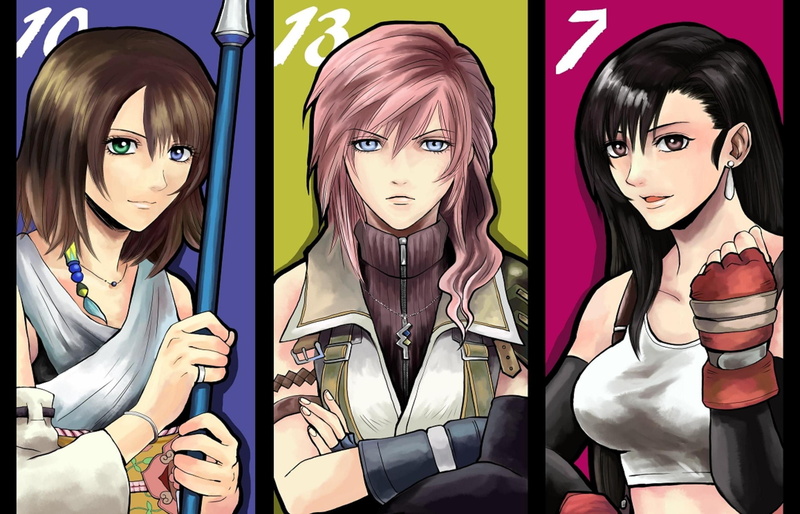 1080P, trio, tifa lockhart, yuna, lightning, final fanta, girls, females, tifa, final fantasy, final fantasy 10, ffxiii