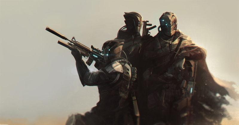 desert, machine, 1080P, mercenaries, weapons, cloak, helmet, trio