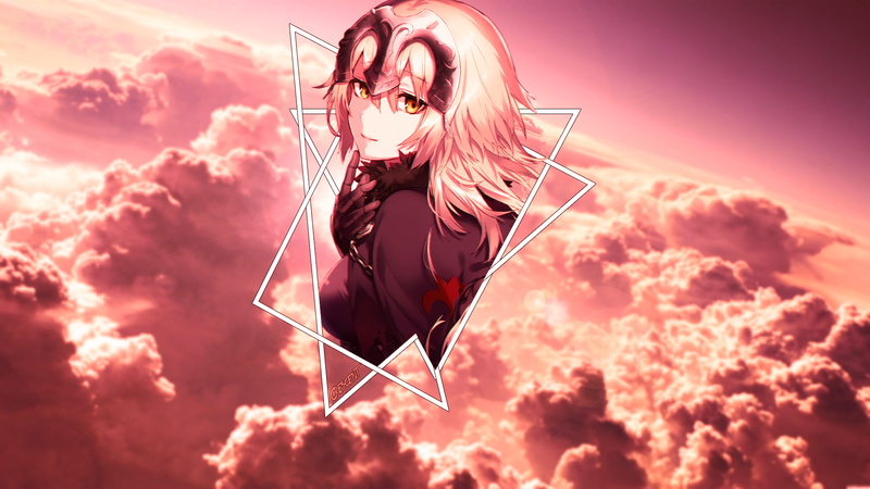 wind, sunset, outdoors, environment, nature, Ruler (Fate/Apocrypha), excitement, emotion, women, Fate Series, cloud - sky, shouting, mouth open, one person