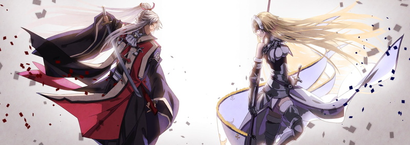 clothing, day, animal wildlife, art and craft, wind, 1080P, Ruler (Fate/Apocrypha), wall - building feature, representation, outdoors, Fate Series, Shirou Kotomine