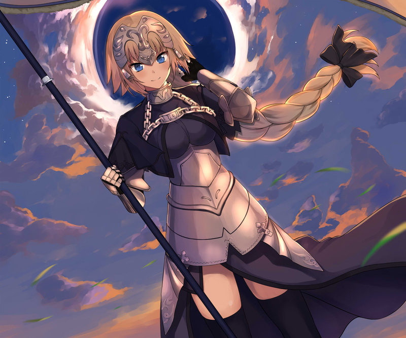 real people, sky, anime girls, one person, representation, Ruler (Fate/Apocrypha), 720P, creativity, Fate Series, female likeness, male likeness, Fate/Apocrypha