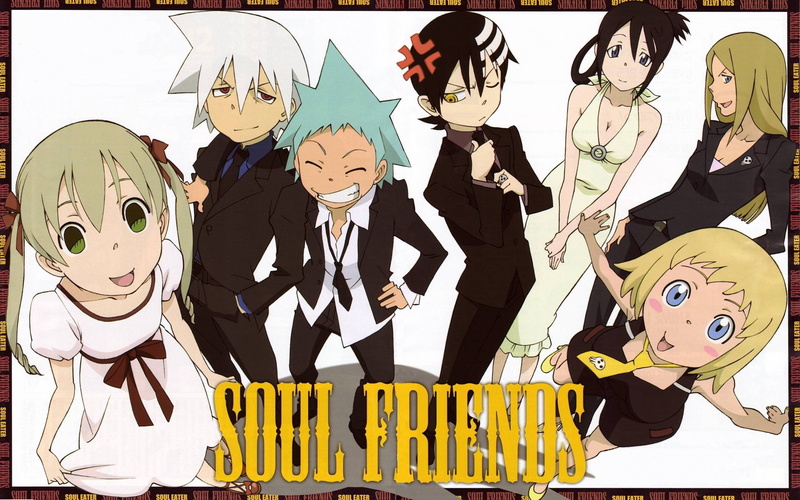 anime boys, Soul Eater, communication, Death The Kid, white background, BlackStar, mask, Soul Evans, human body part, people, Patricia Thompson, Maka Albarn