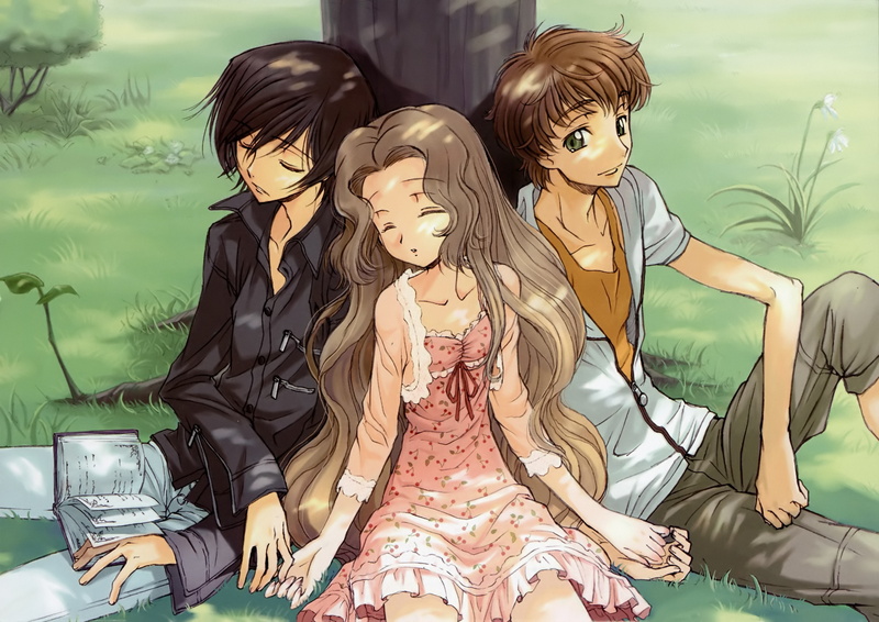 Kururugi Suzaku, Lamperouge Lelouch, Lamperouge Nunnally, Code Geass, anime, 2K, anime girls