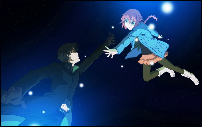 Suou Pavlichenko, anime, swimming, Darker than Black, three quarter length, long, underwater, people, nature, dress, business, water, illuminated, men