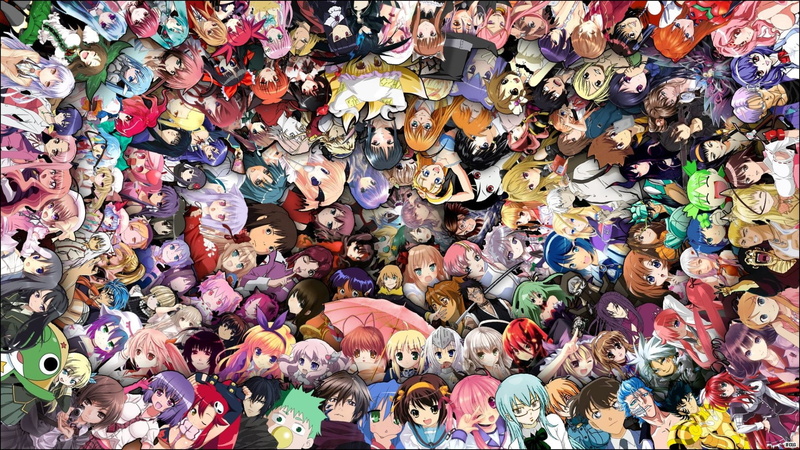Kafuka Fuura, Allen Walker, large Group Of Animals, Mato Kuroi, large group of objects, Haruhi Suzumiya, Kuroyukihime (Accel World), Asuka Langley Sohryu