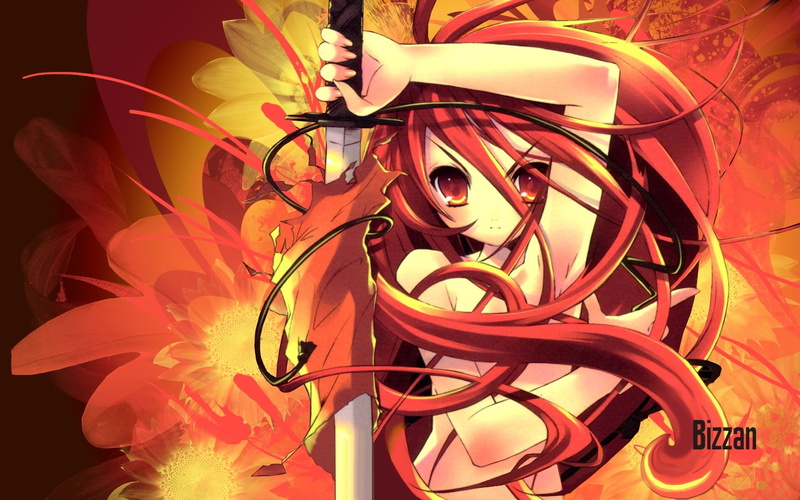 long, eyes, hair, shakugan, anime, x, swords, shana, hd, 720P, hot, Shakugan no shana, red, art, redheads, Fire