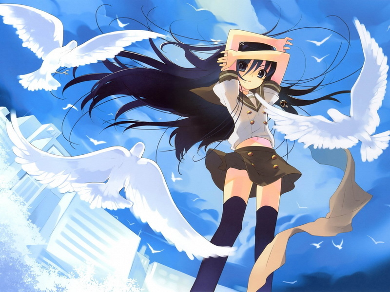 anime, Shakugan no Shana, thigh-highs, Shana, school uniform, anime girls, 720P