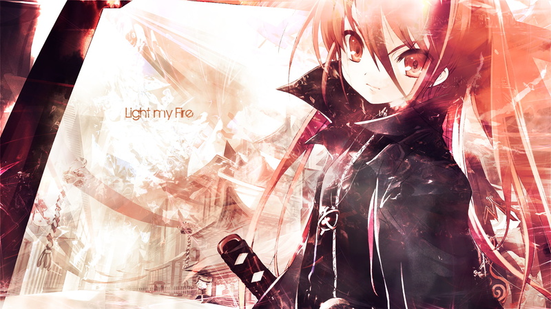 red eyes, anime, long hair, Shakugan no Shana, redhead, 1080P, Shana, anime girls