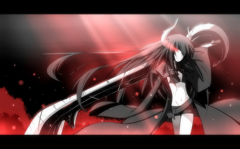 720P, Black Gold Saw, Black Rock Shooter, demoness
