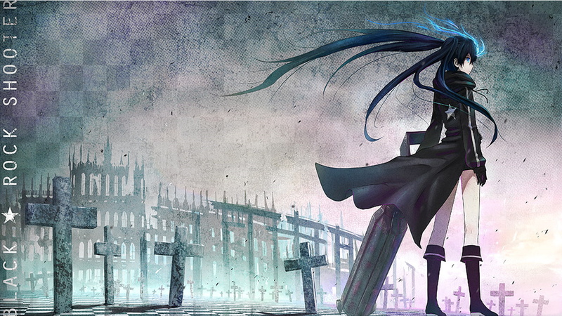 1080P, Black Rock Shooter, anime, Kuroi Mato, anime girls