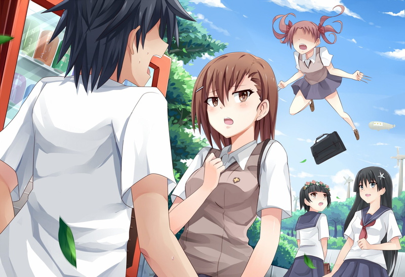 Kamijou Touma, To Aru Kagaku No Railgun, Mikoto Misaka, Kazari Uiharu, Anime, Kuroko Shirai, 1080P, Ruiko Saten