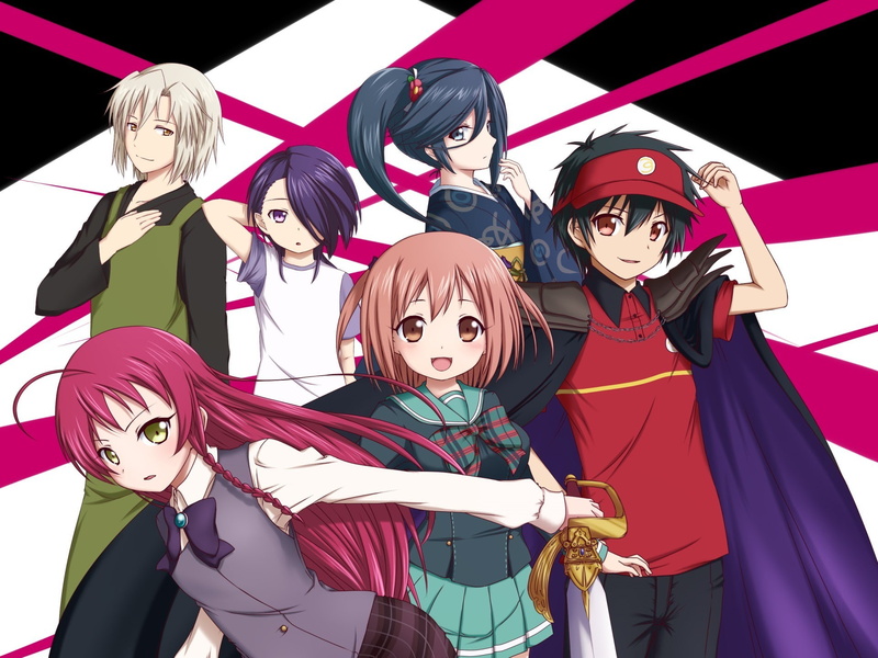 Anime Girls, Yusa Emi, Urushihara Hanzou, Maou Sadao, Hataraku Maou sama!, 1080P, Kamazuki Suzuno, Sasaki Chiho, Ashiya Shirou, anime